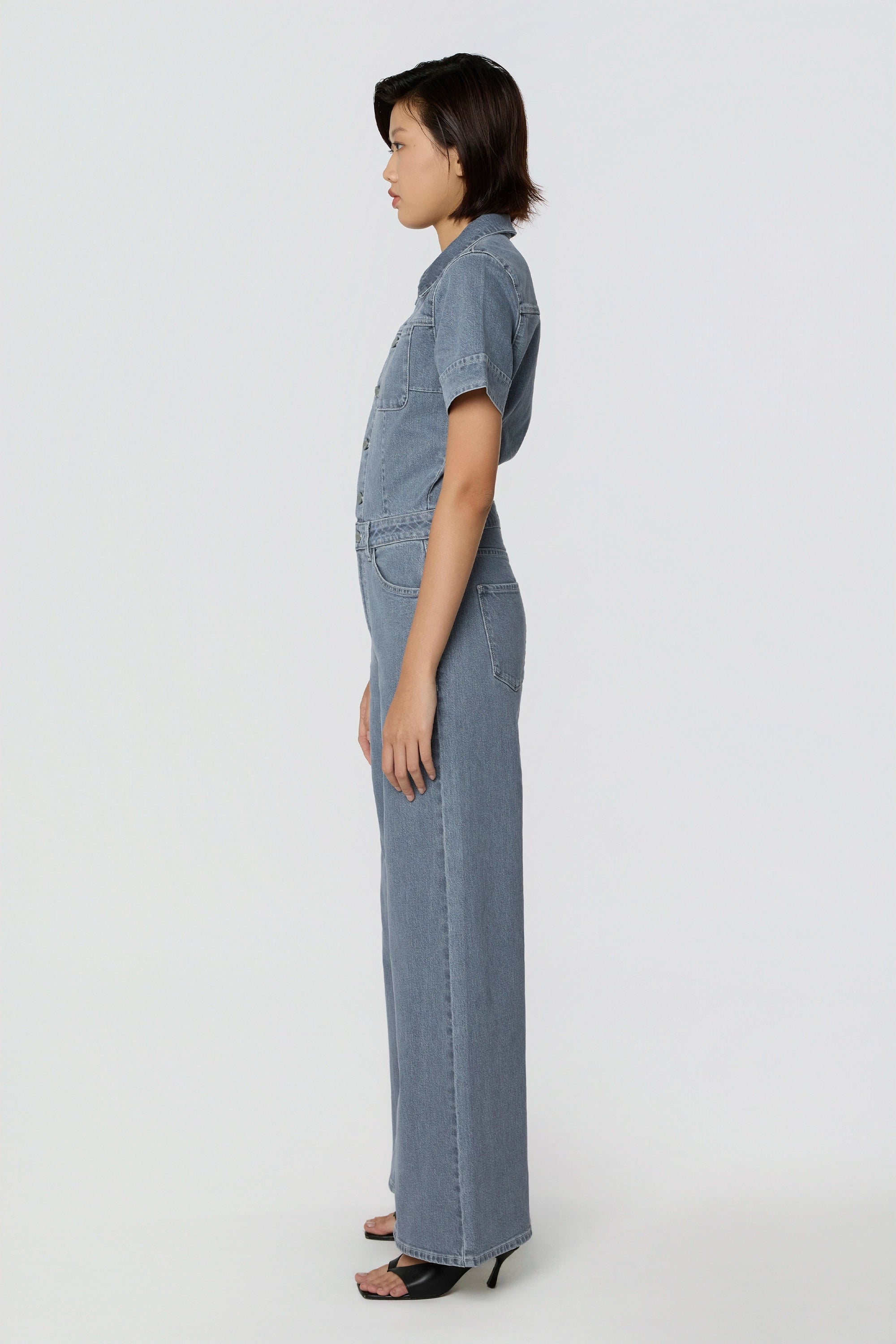 TWITTER Minimal Stretch - Short Sleeve Overall - Slate Grey