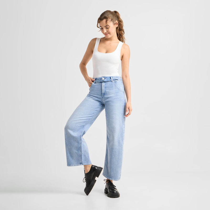 BLINK High Waist Culotte Jeans - Light Blue