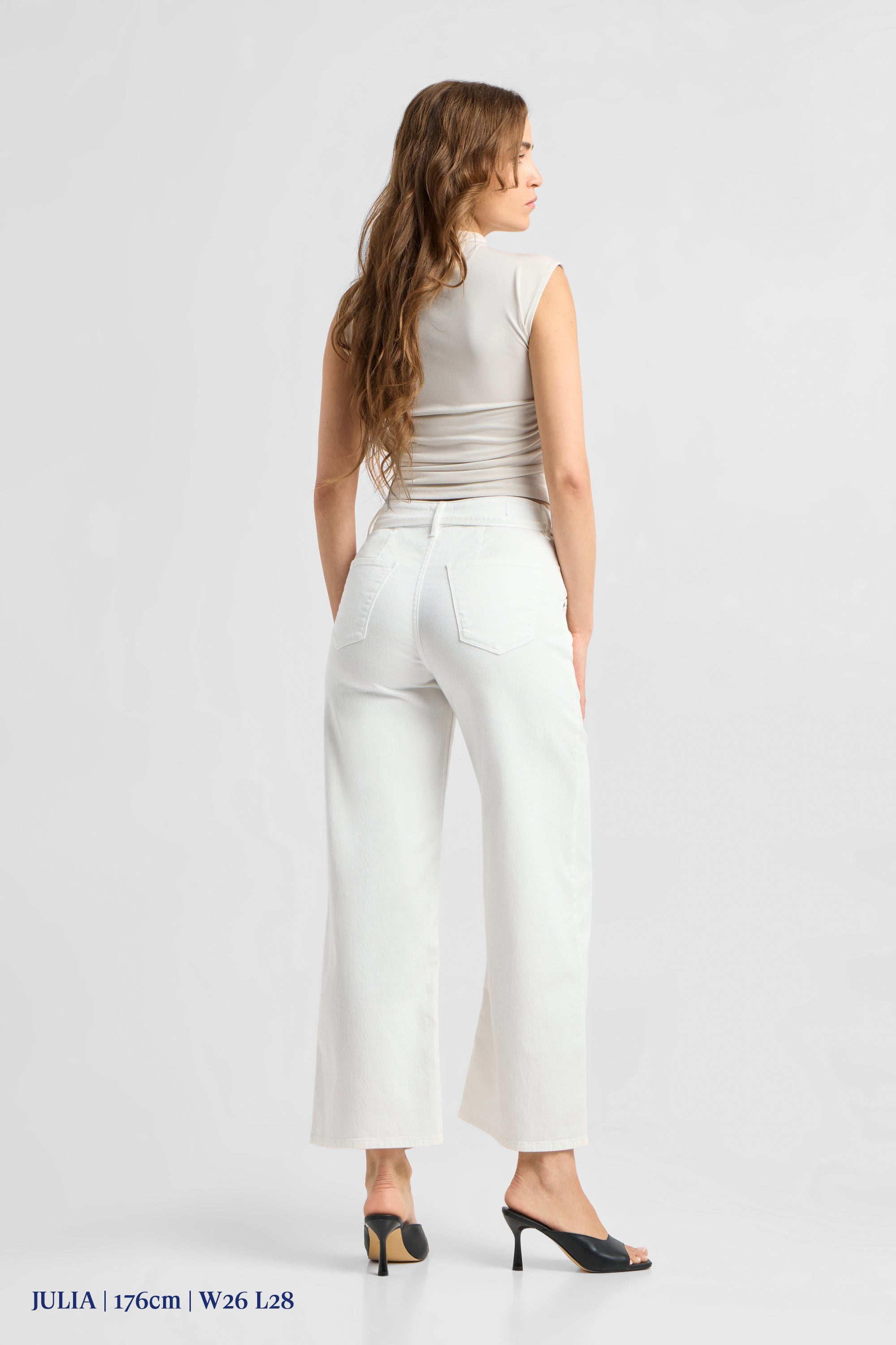 BLINK Wide Barrel Culotte Soft Denim - Classic - White Denim