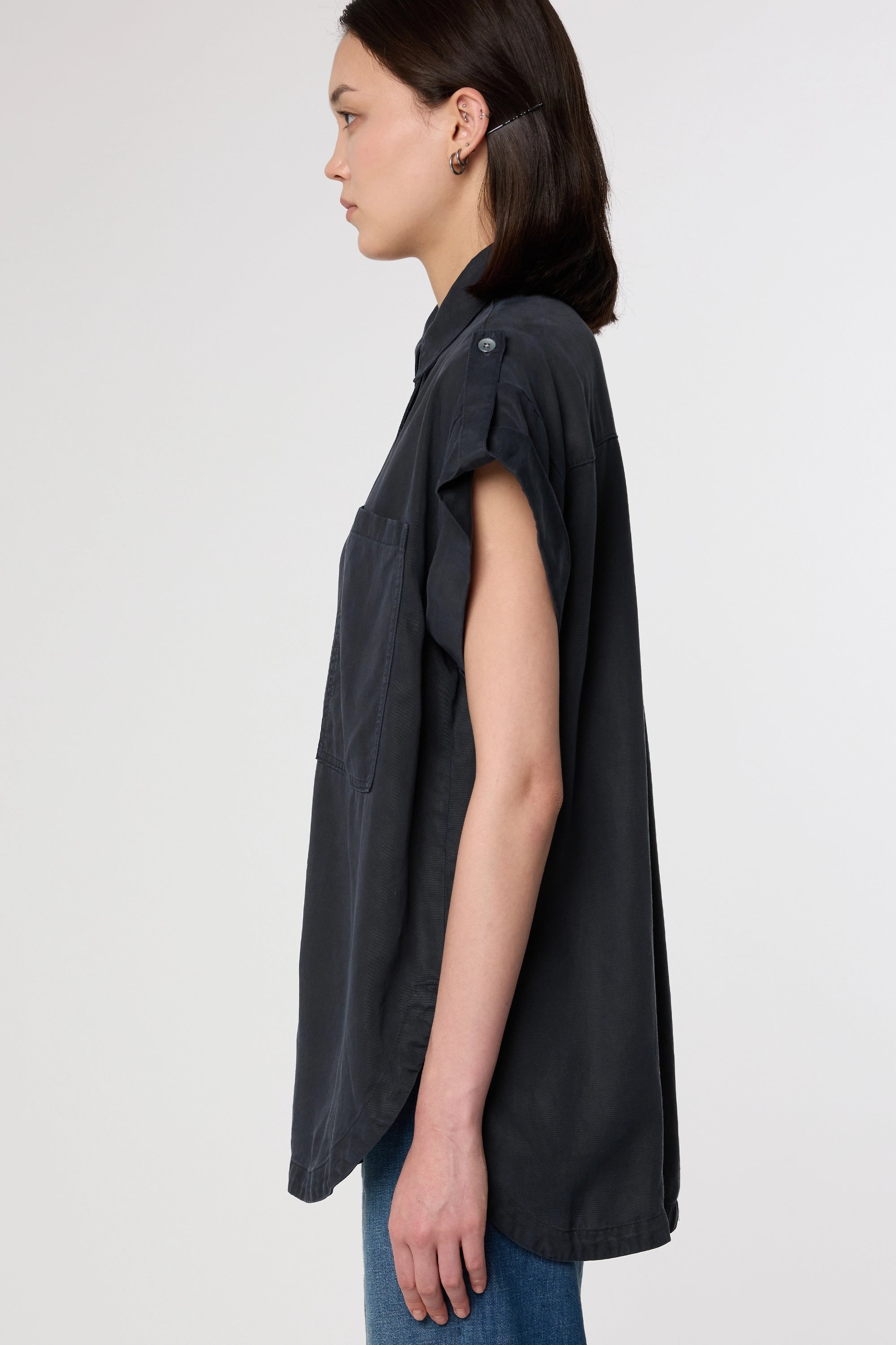 AIR - Oversize Shirt - Tencel - Dark Navy