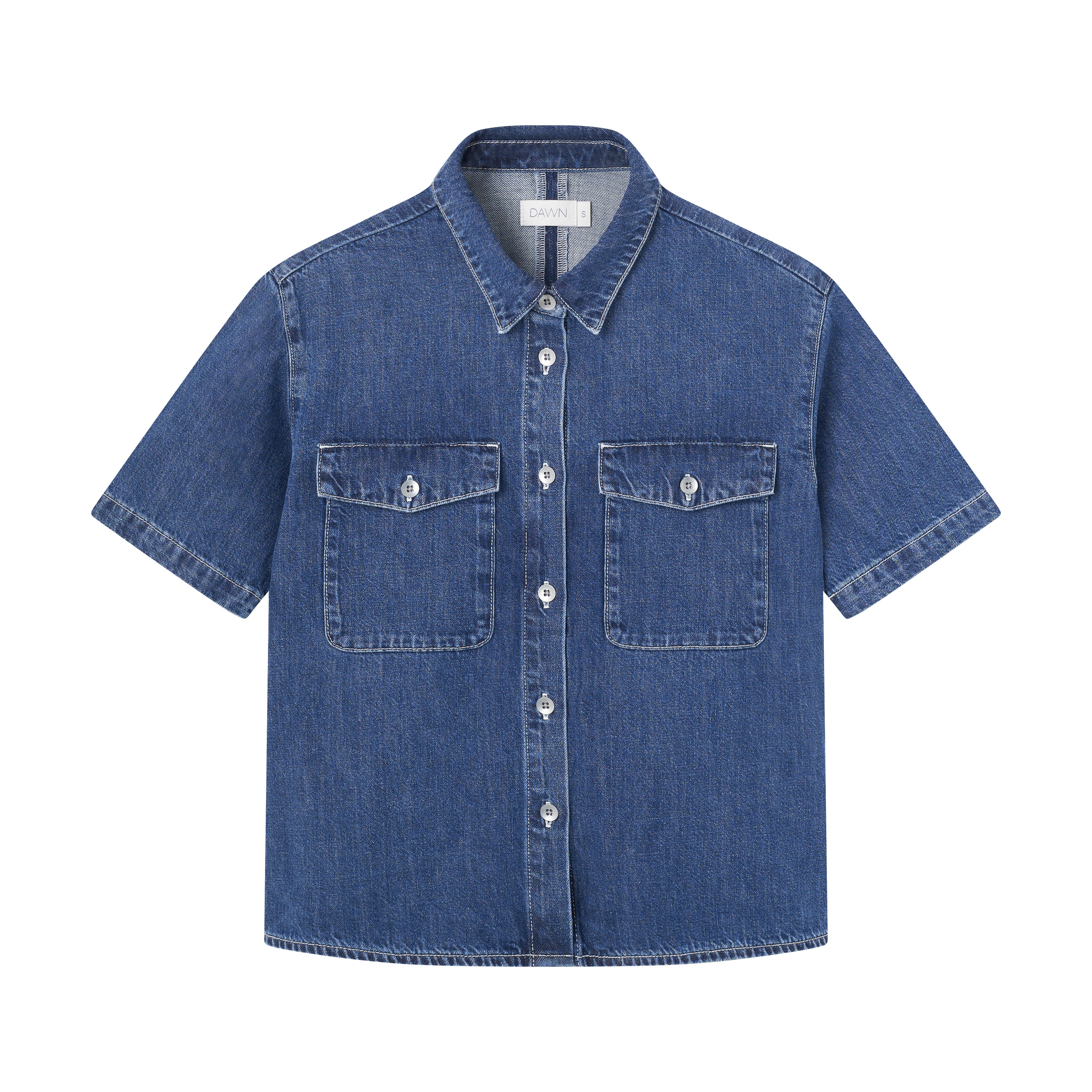 BLITHE - Shirt - Light Weight Cotton/Hemp - Medium Blue