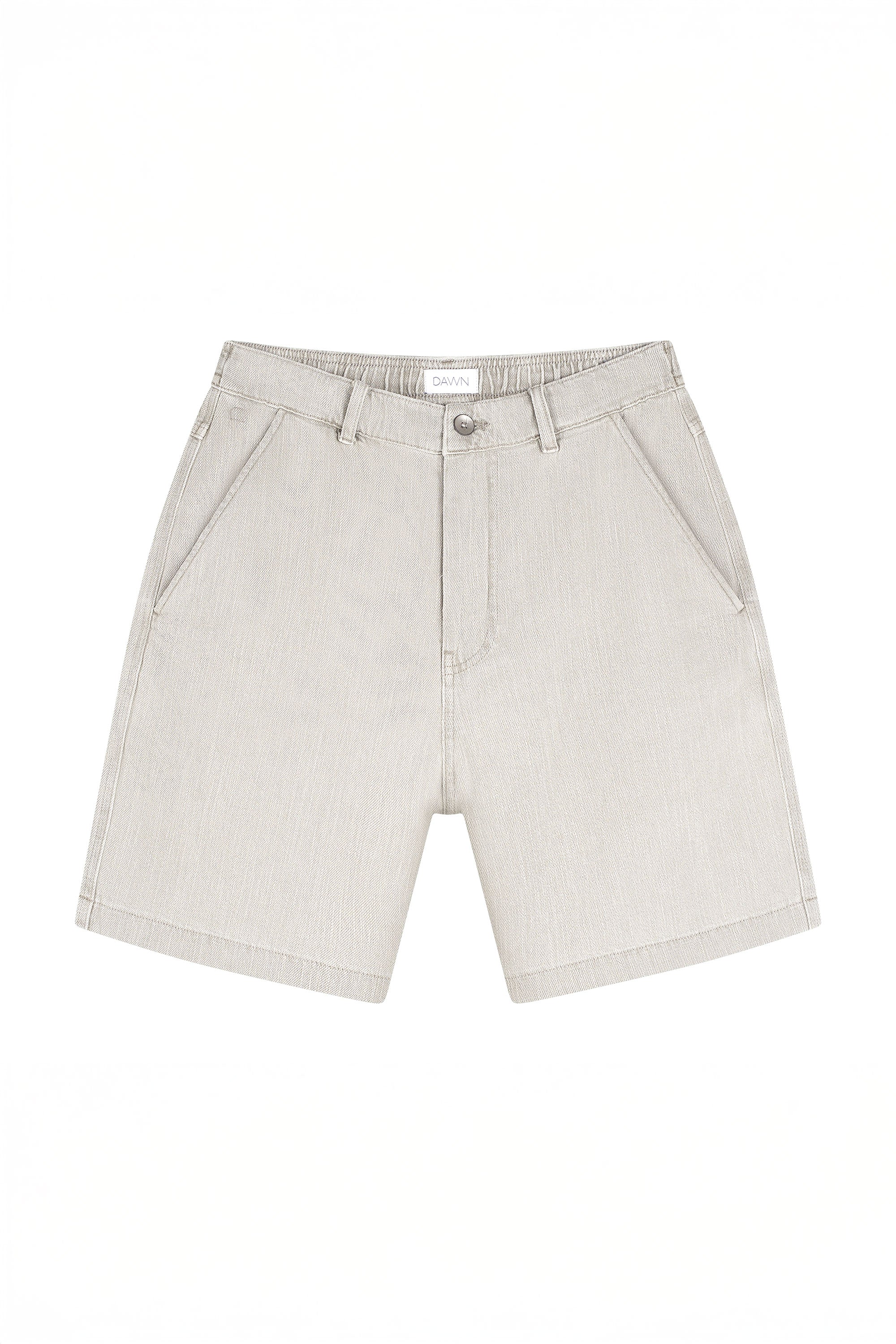 Vorderansicht: Rock Olive SHORTY Shorts, locker geschnitten, französische Taschen, Knopf am Bund.